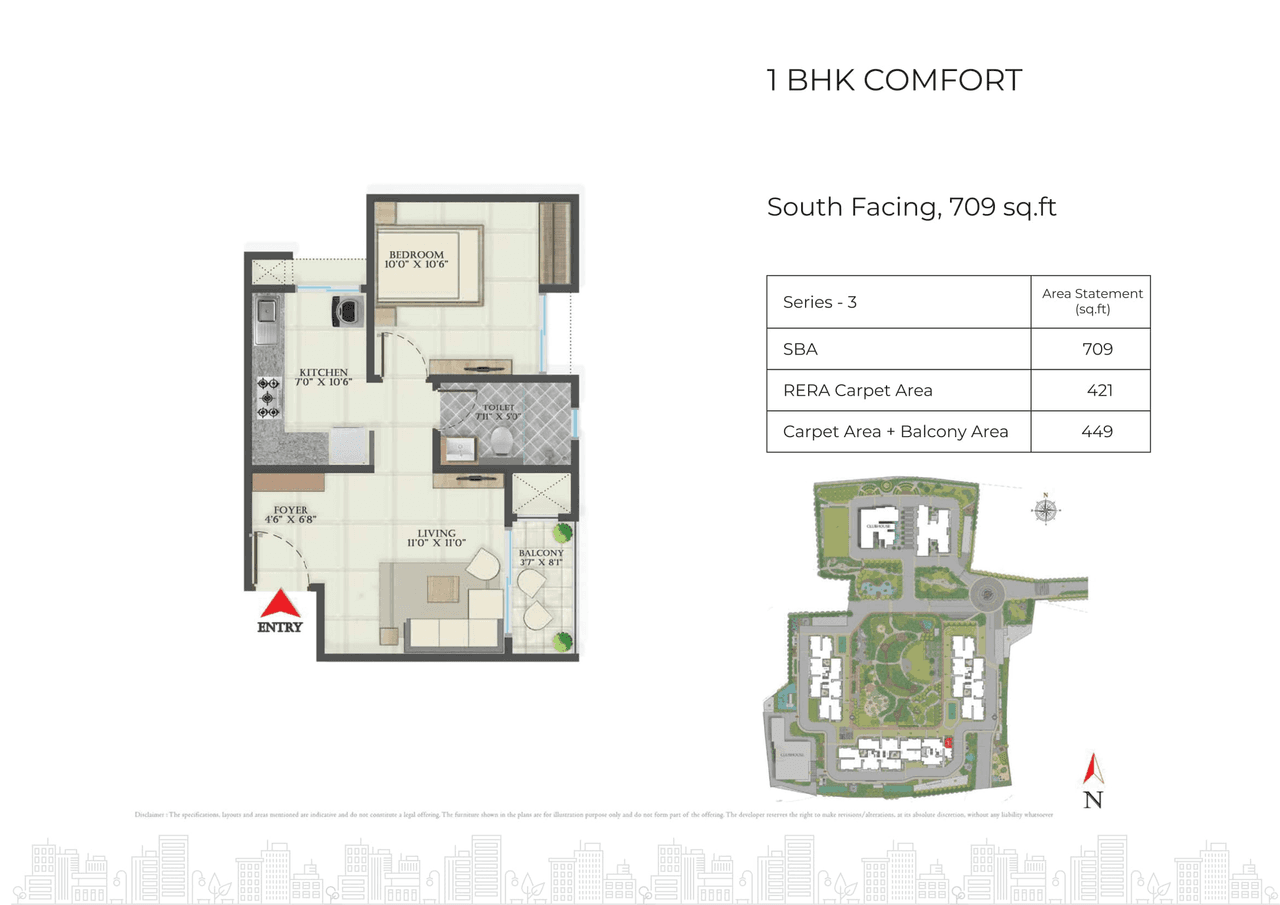Abhee Aaria Unit plan - 496 sq.ft.