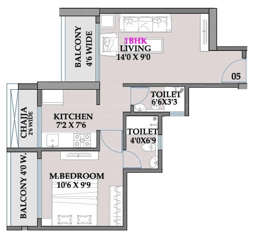 Unit plan - 492 sq.ft.