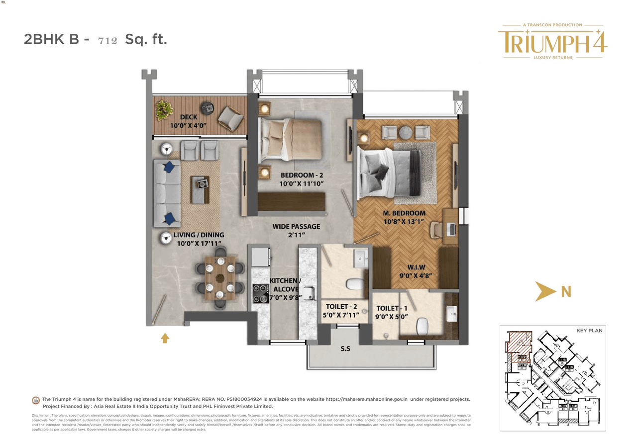 Transcon Triumph Unit plan - 712 sq.ft.