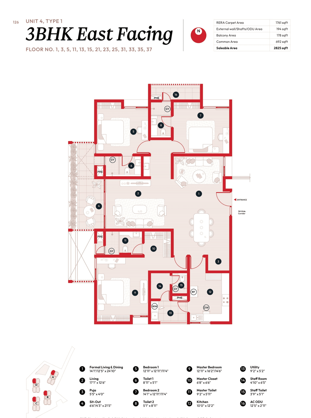 Song of The Sun Unit plan - 1977 sq.ft.