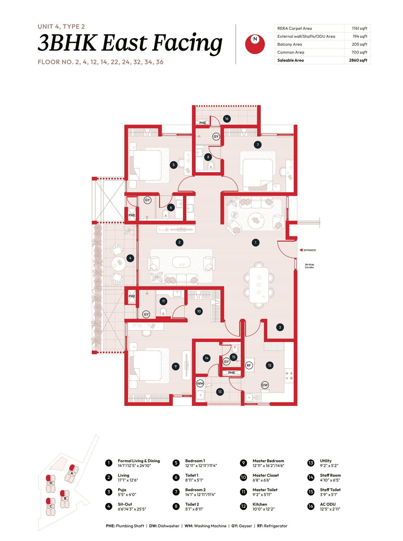 Song of The Sun Unit plan - 2002 sq.ft.