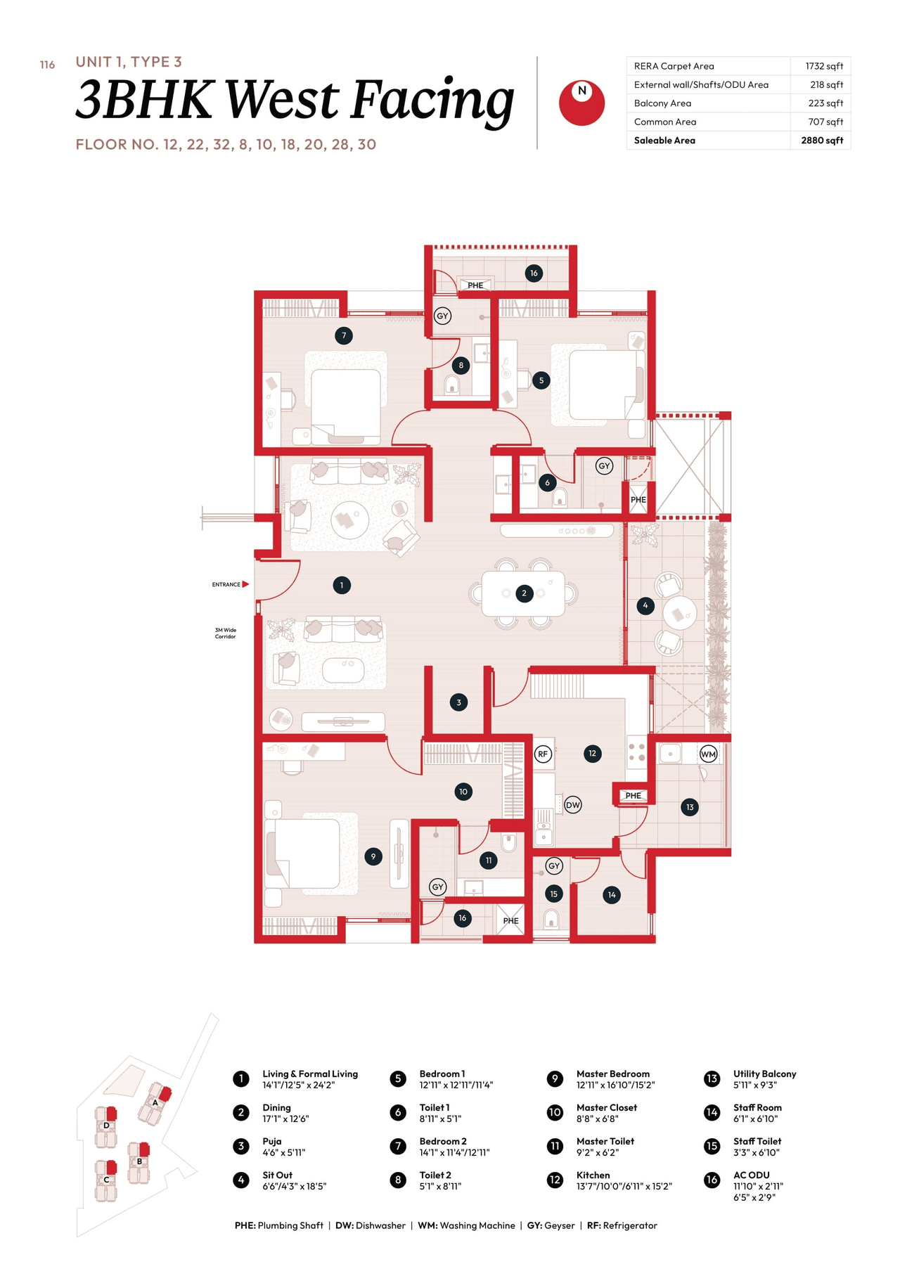 Song of The Sun Unit plan - 2016 sq.ft.