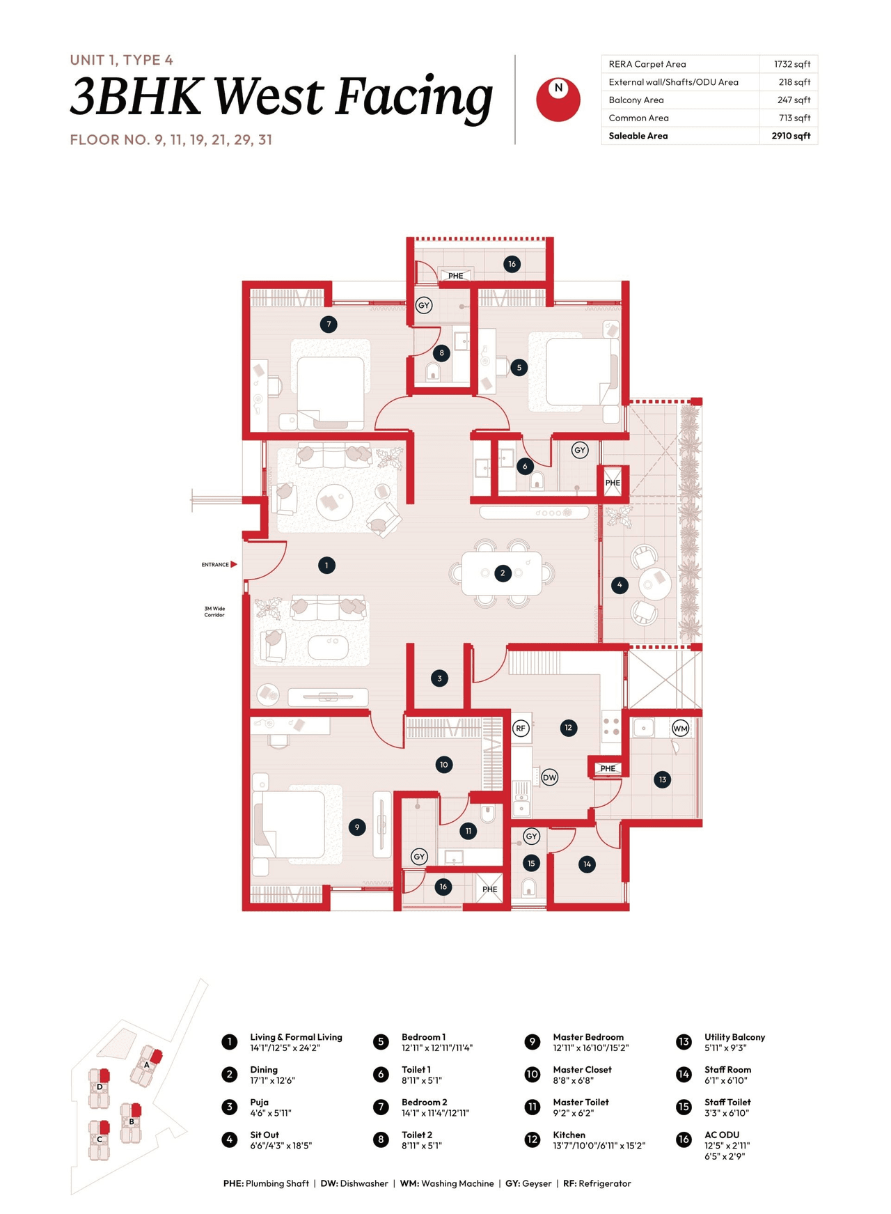 Song of The Sun Unit plan - 2037 sq.ft.
