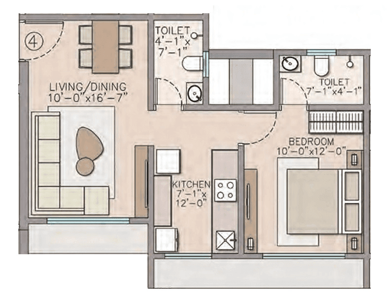 Silicon Avenue Unit plan - 450 sq.ft.