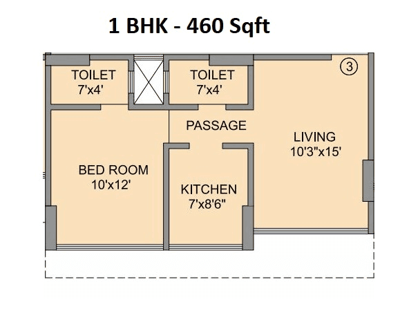Aditya Breeze Unit plan - 460 sq.ft.