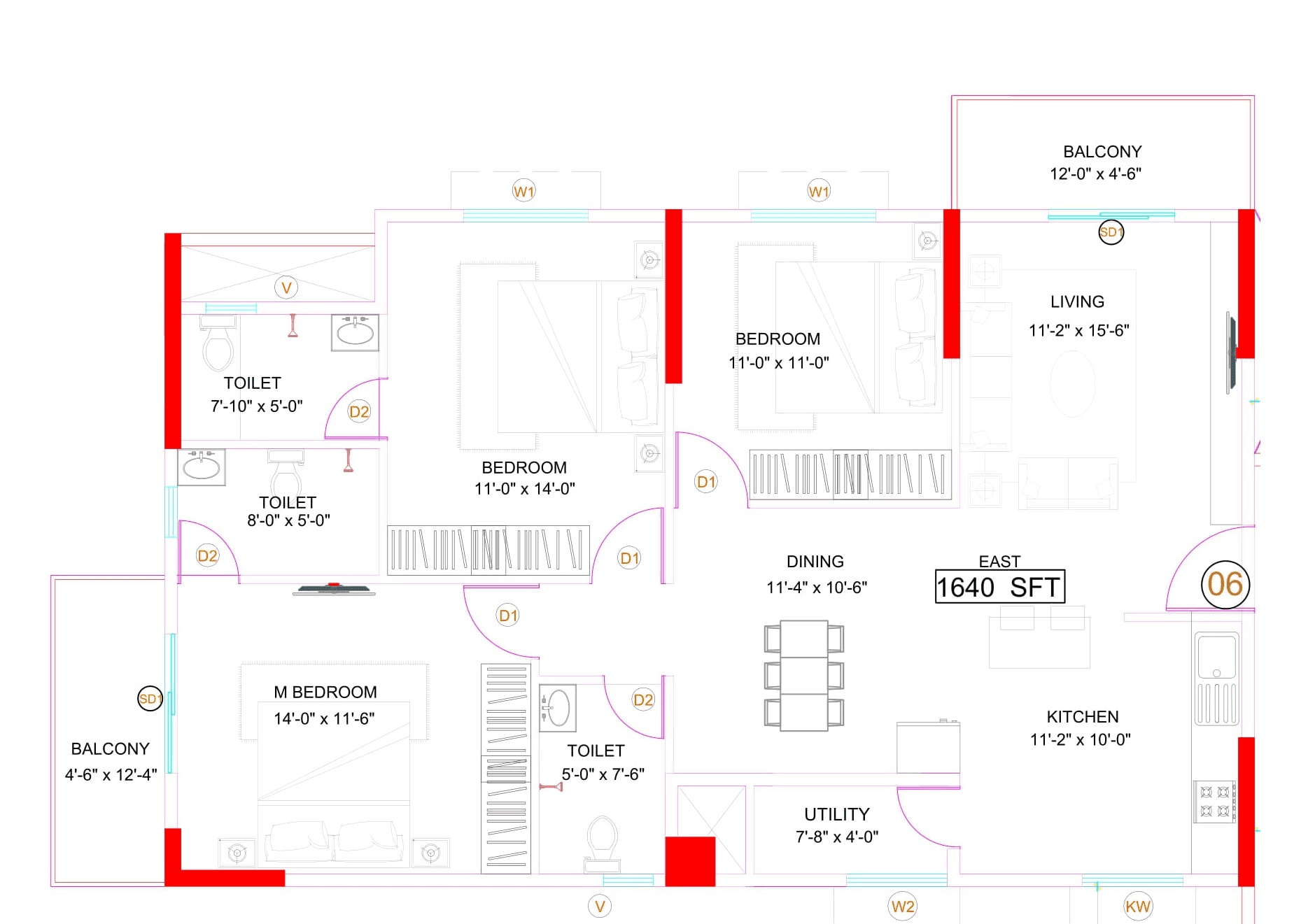 SSVR Meridian Unit plan - 1083 sq.ft.