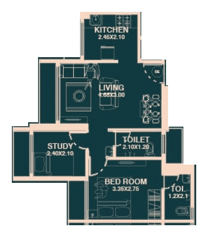 Unit plan - 522 sq.ft.