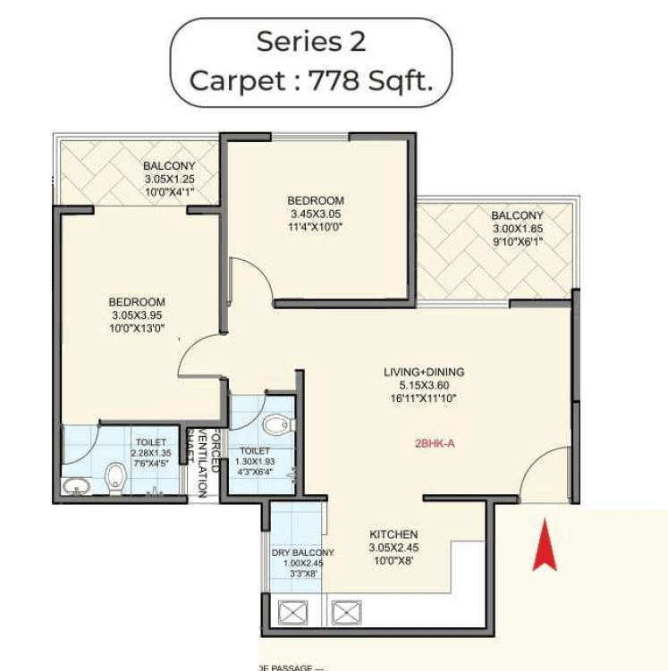 Koral Aeternaa Unit plan - 778 sq.ft.