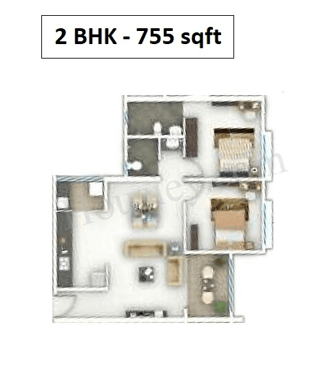 Sanskruti Panchtatva Unit plan - 755 sq.ft.
