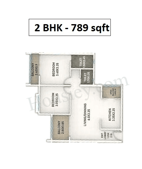 Sanskruti Panchtatva Unit plan - 789 sq.ft.