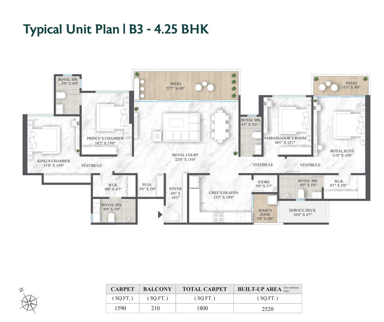 Excellaa Polaris Unit plan - 1800 sq.ft.