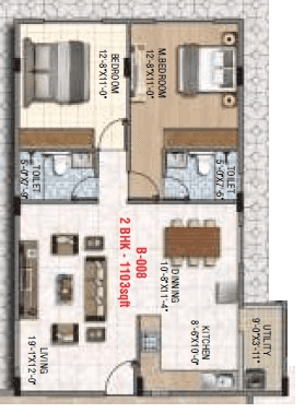 Unit plan - 883 sq.ft.
