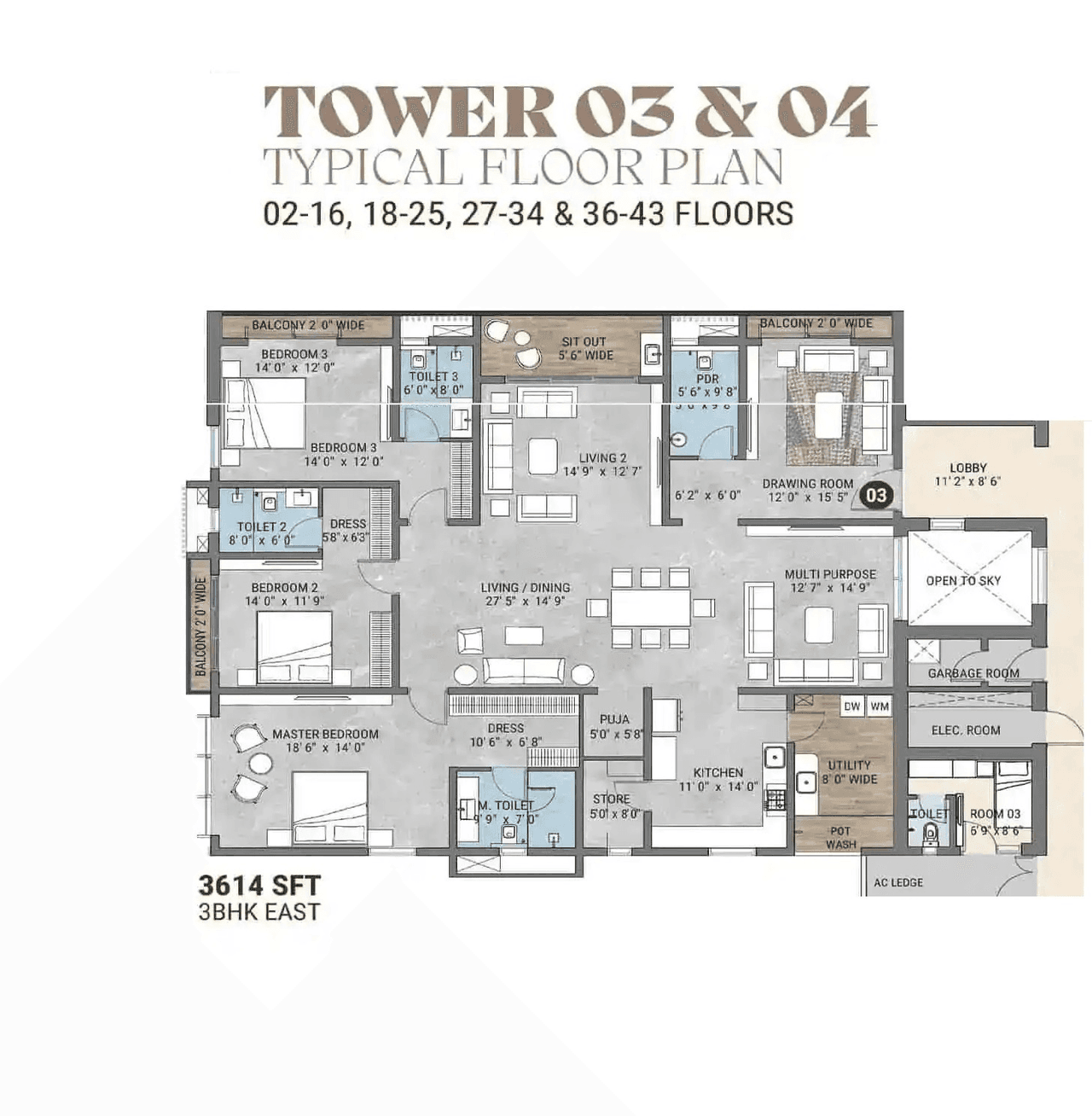 My Home Nishada Unit plan - 2529 sq.ft.