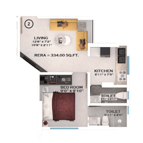 GP Skylark Unit plan - 334 sq.ft.