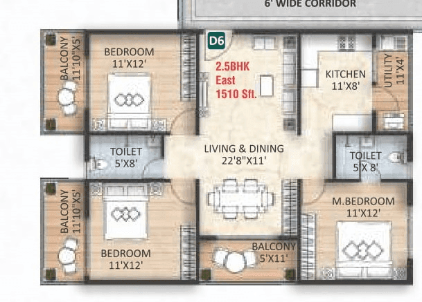Jeevan Allure Unit plan - 1117 sq.ft.