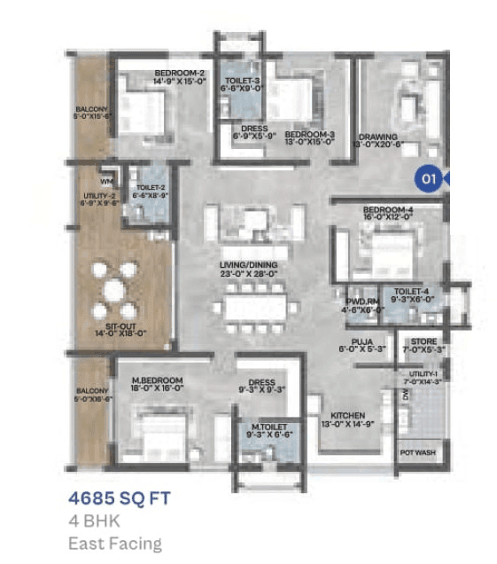 My Home Grava Unit plan - 3279 sq.ft.
