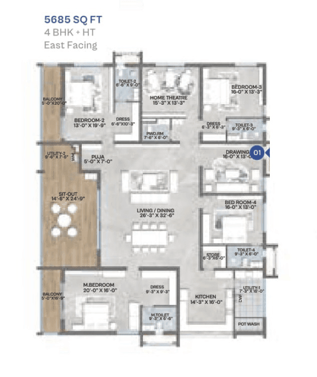 My Home Grava Unit plan - 3980 sq.ft.