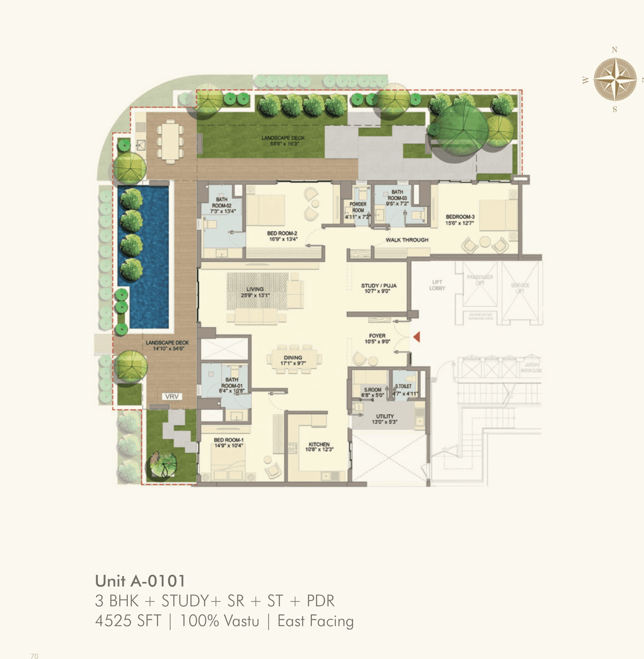 Divyashree 77 Life Unit plan - 2149 sq.ft.