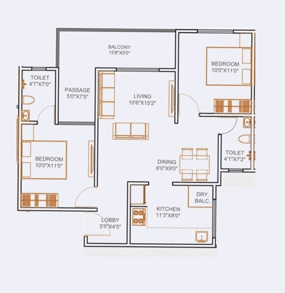 Nexus Westia Unit plan - 782 sq.ft.