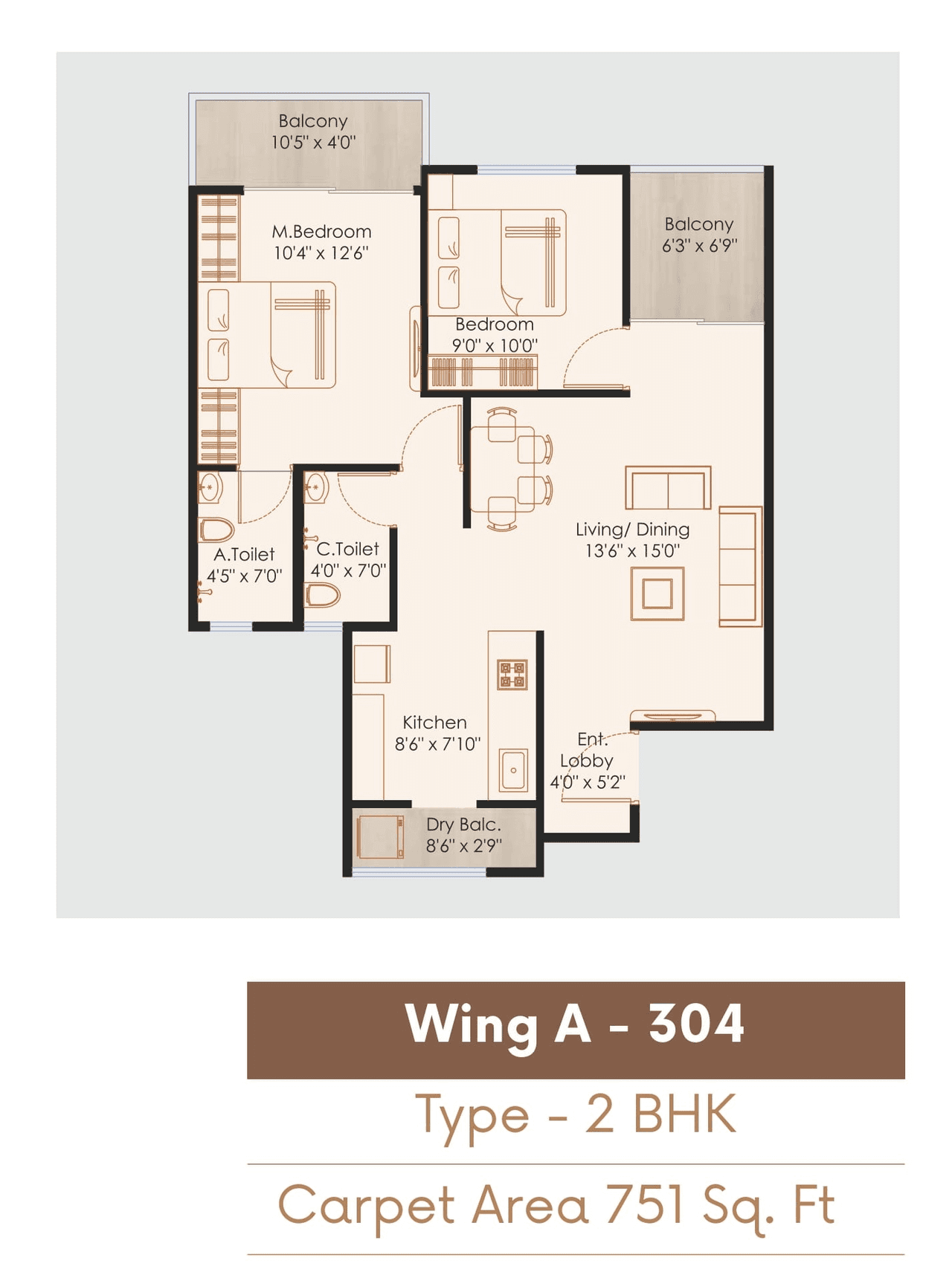 Nexus Skydale Unit plan - 751 sq.ft.