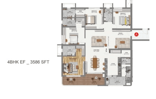 CINQ by Raghava Unit plan - 2582 sq.ft.