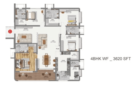 CINQ by Raghava Unit plan - 2606 sq.ft.