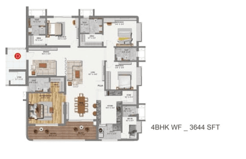 CINQ by Raghava Unit plan - 2624 sq.ft.