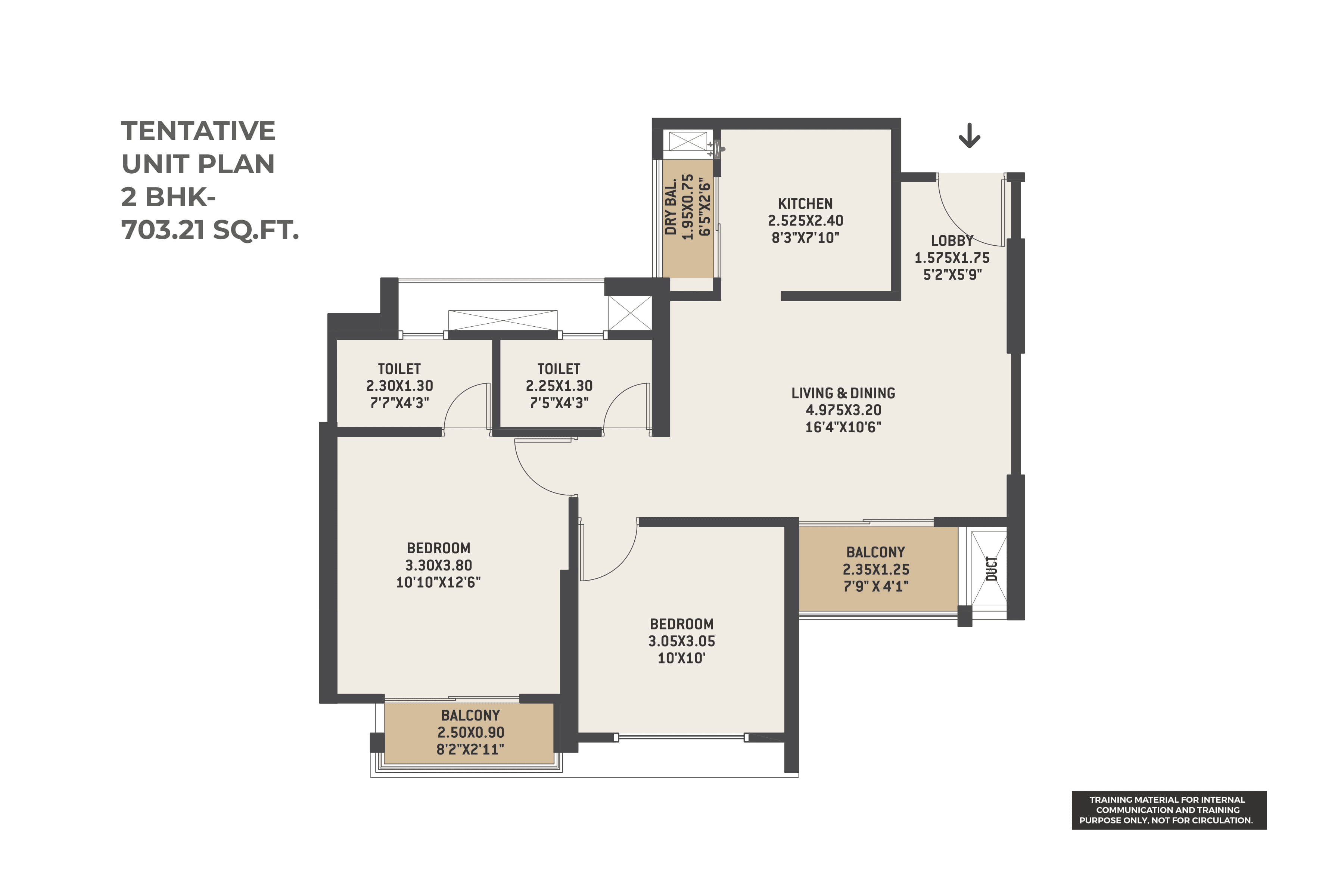 Unit plan - 703 sq.ft.