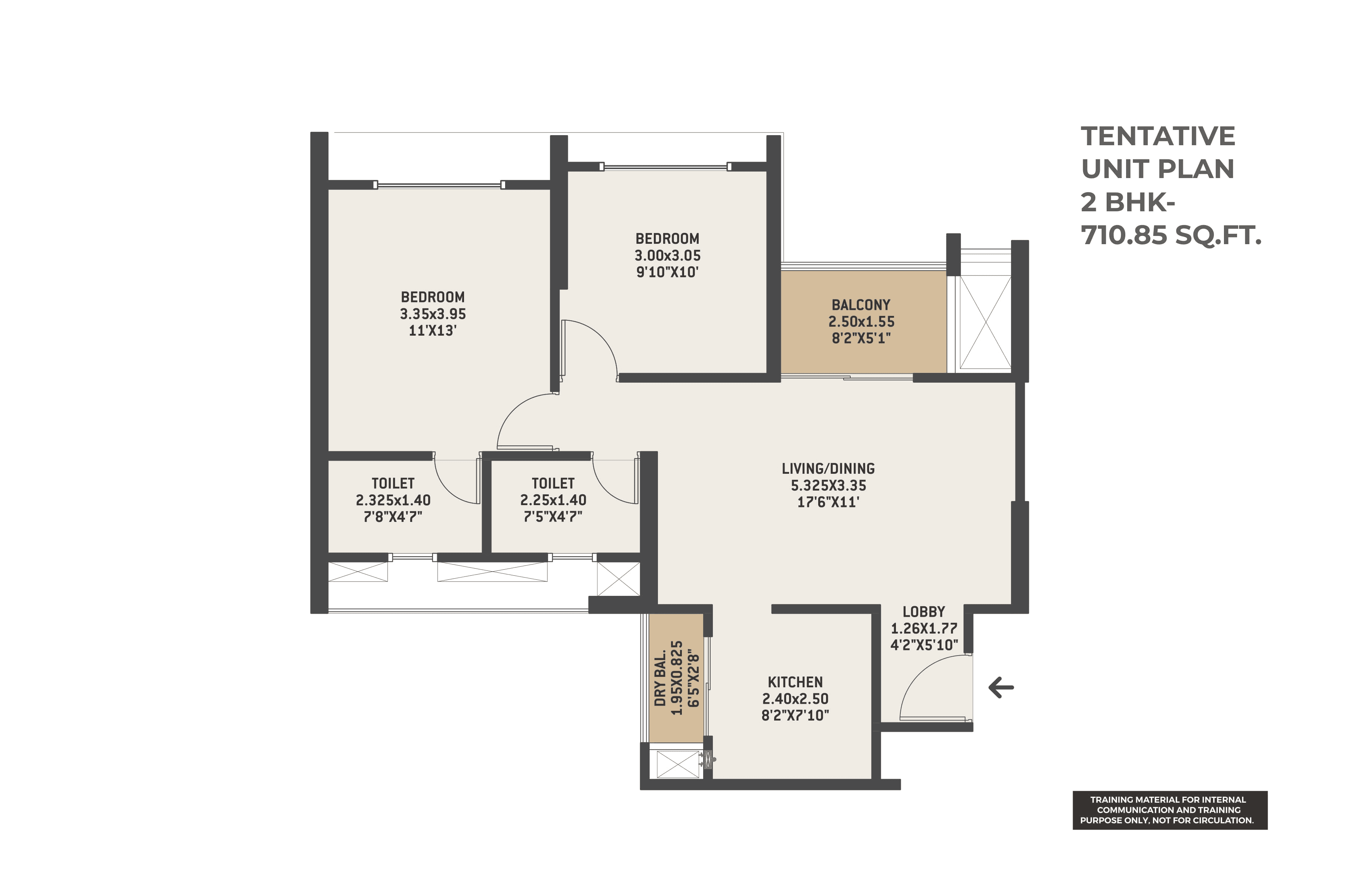 Unit plan - 711 sq.ft.