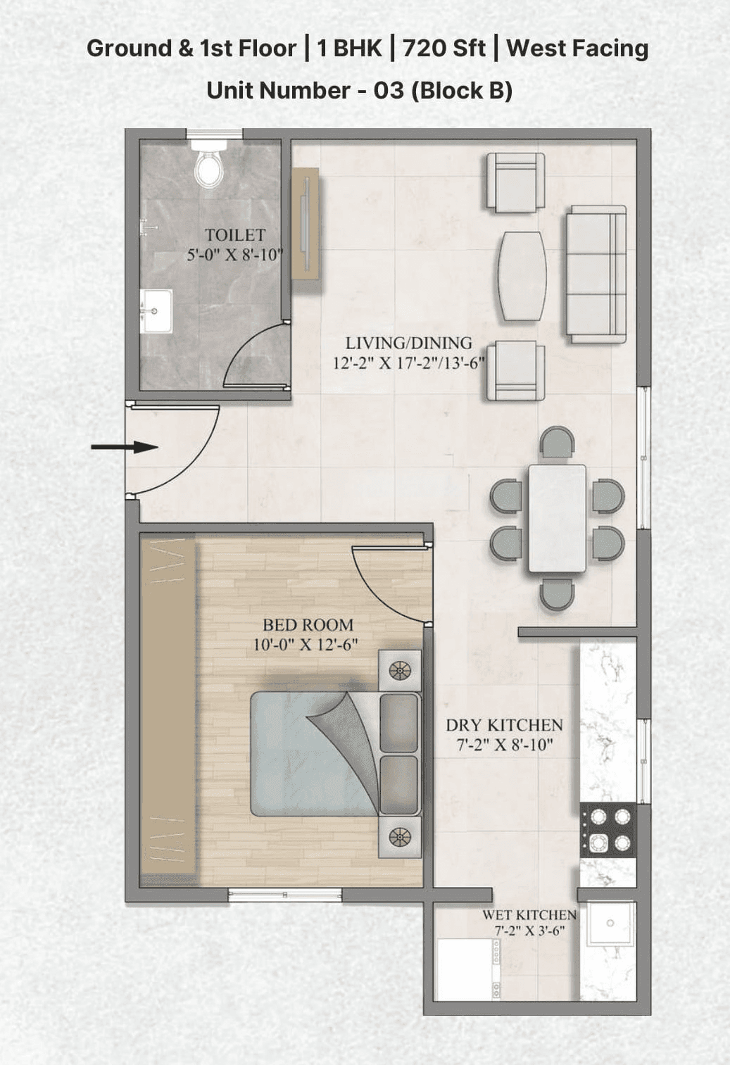 Sanvi Impact Aero Gardens Unit plan - 504 sq.ft.