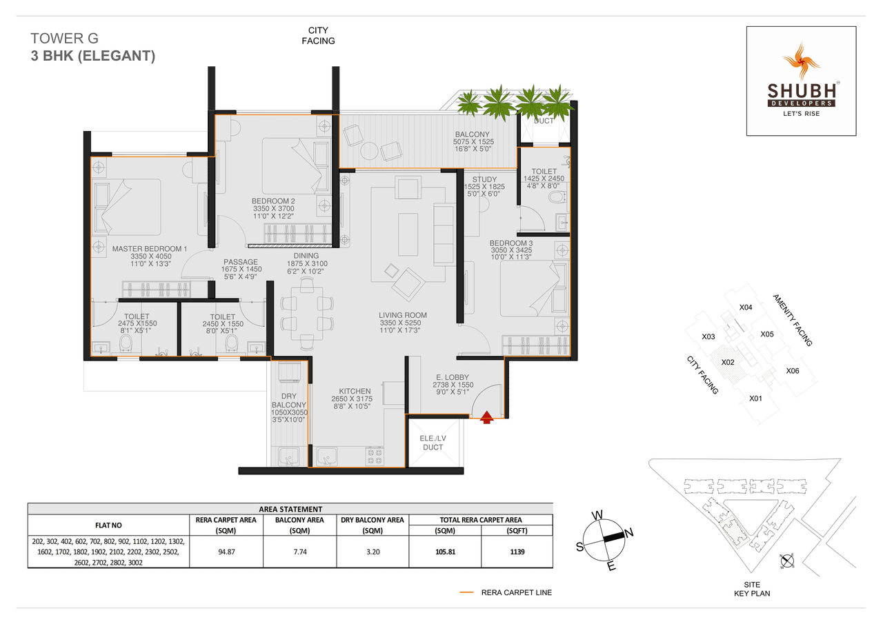 Shubh Veda Unit plan - 1138 sq.ft.