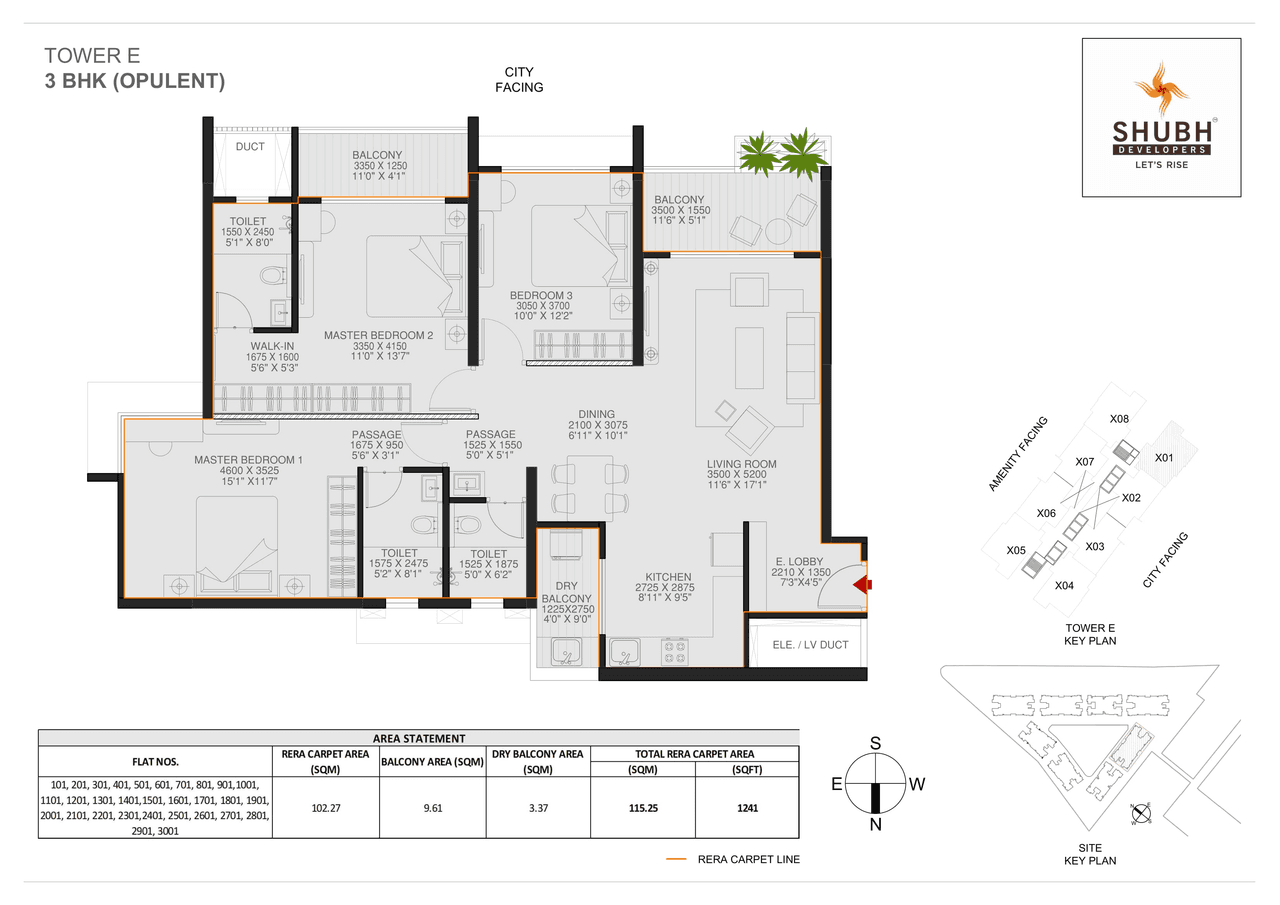 Shubh Veda Unit plan - 1241 sq.ft.