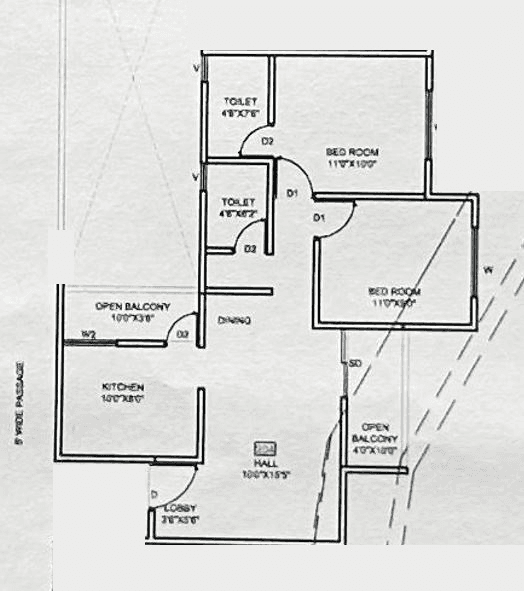 Samod Panora 276 Unit plan - 690 sq.ft.