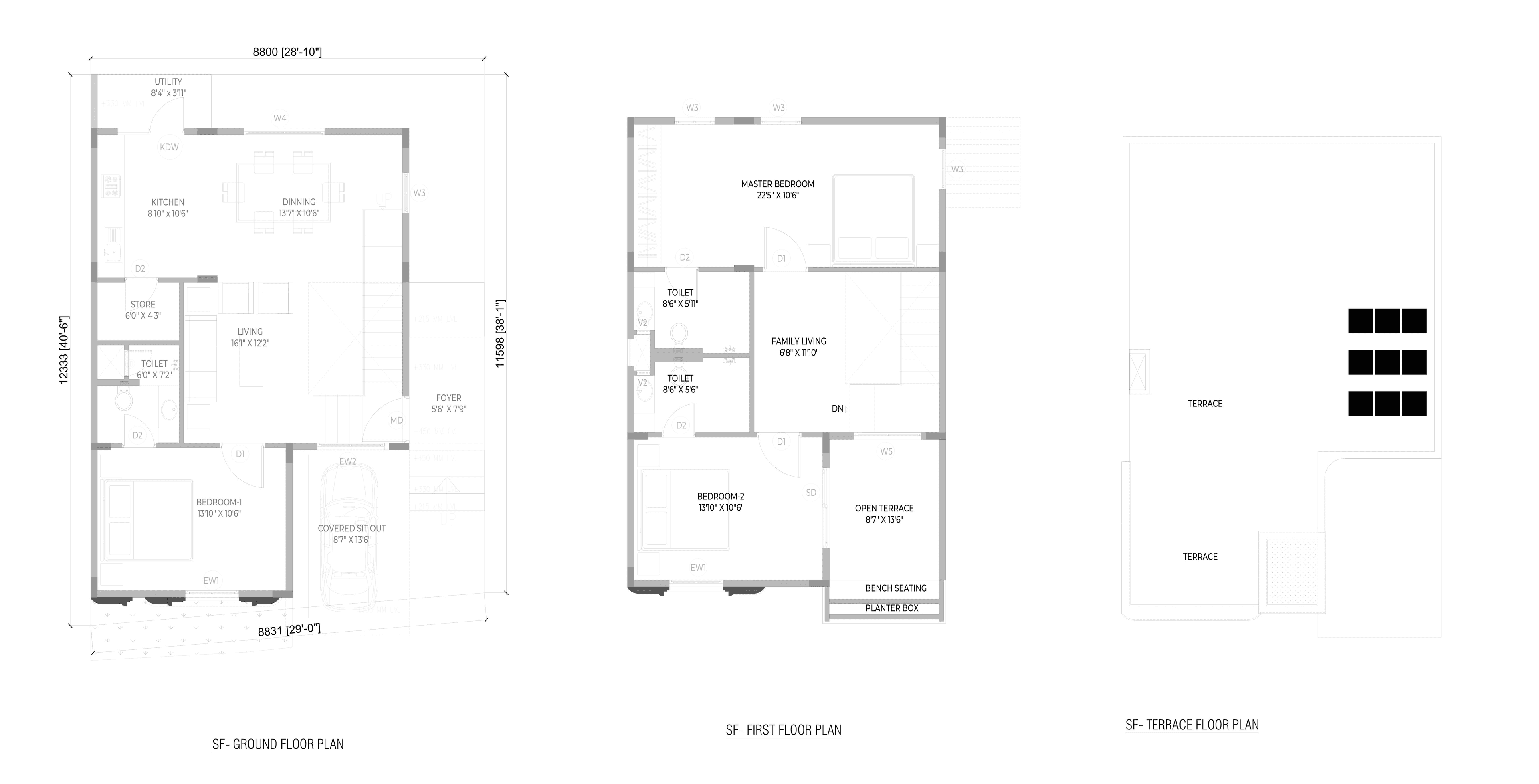 Unit plan - 1405 sq.ft.