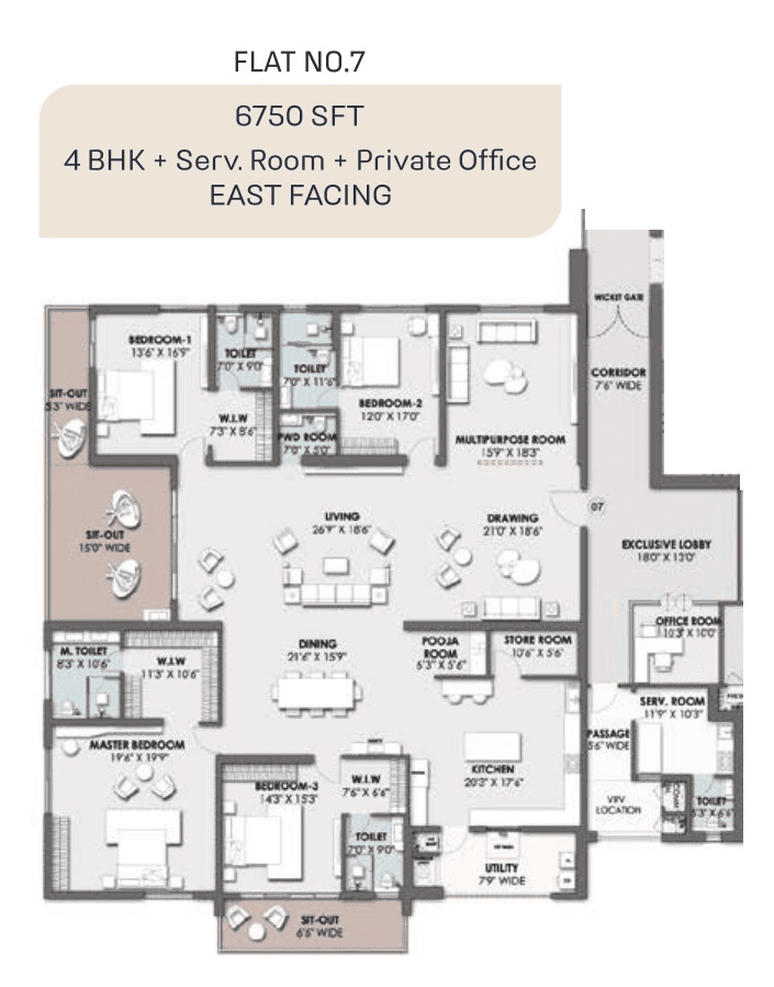 Vamsiram Newmark Unit plan - 5064 sq.ft.