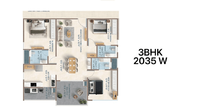 ASBL Broadway Unit plan - 2035 sq.ft.