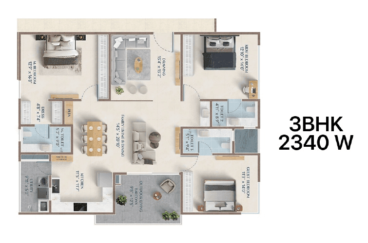 ASBL Broadway Unit plan - 1638 sq.ft.