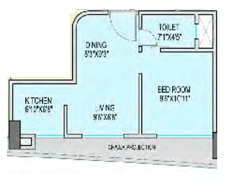 Rubberwala Fuego Unit plan - 335 sq.ft.