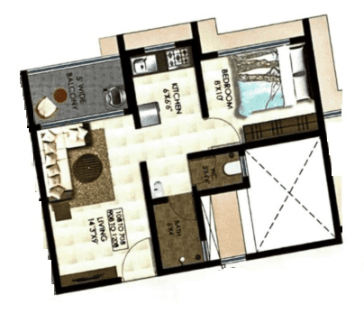 Unit plan - 420 sq.ft.