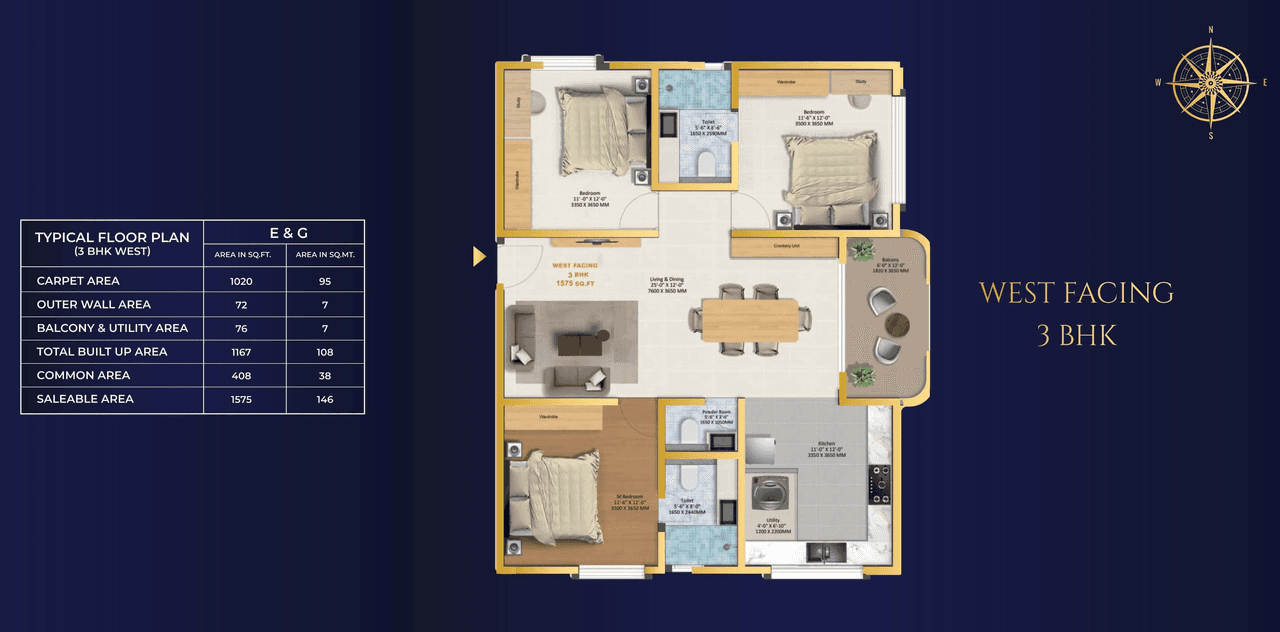 TRU Aquapolis Unit plan - 1020 sq.ft.