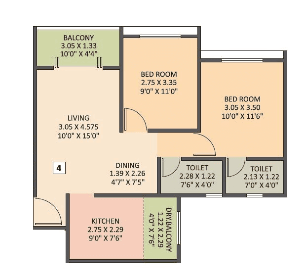 Surbhi Samrudhi Unit plan - 660 sq.ft.