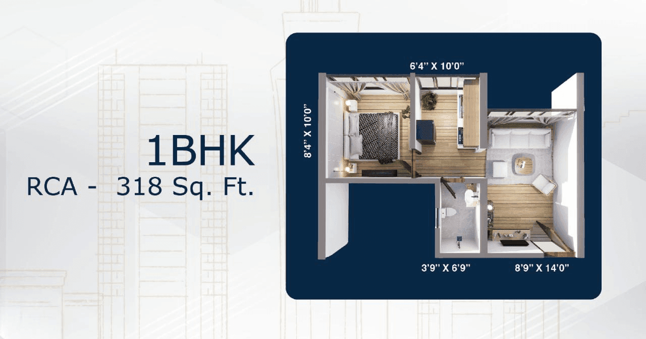 Mauli Pride Unit plan - 318 sq.ft.