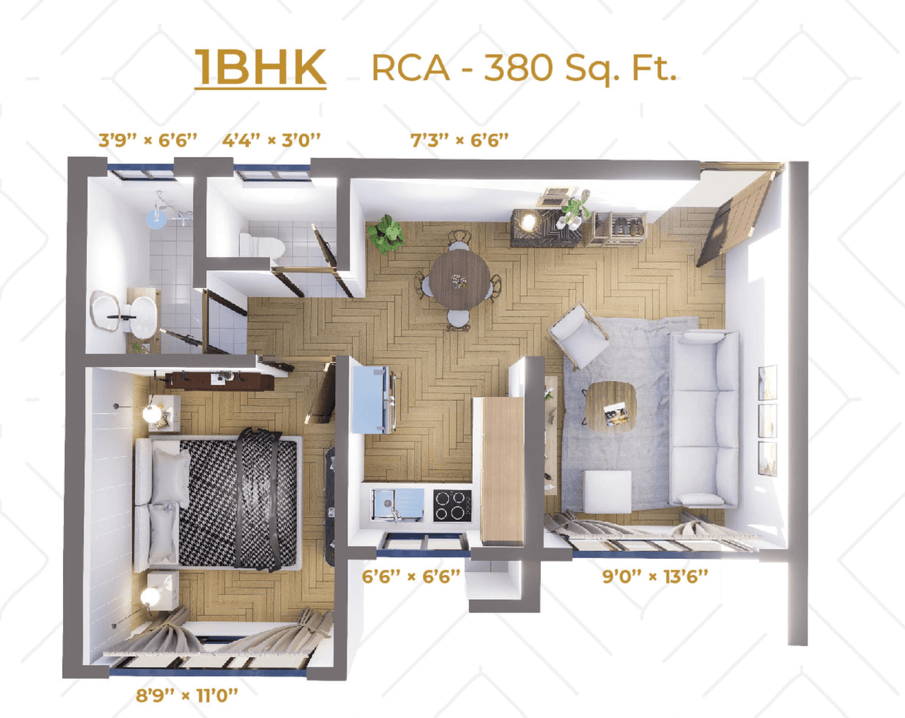 Mauli Pride Unit plan - 380 sq.ft.