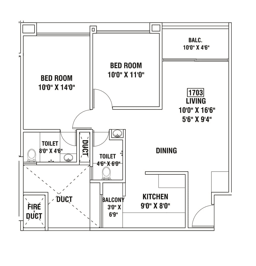 Unit plan - 765 sq.ft.