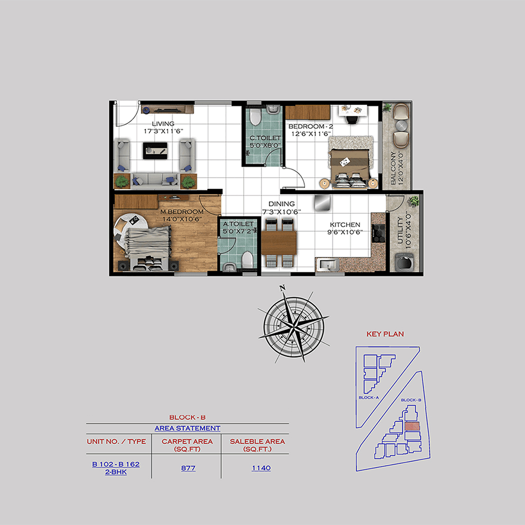 Varad by Satyam Unit plan - 798 sq.ft.