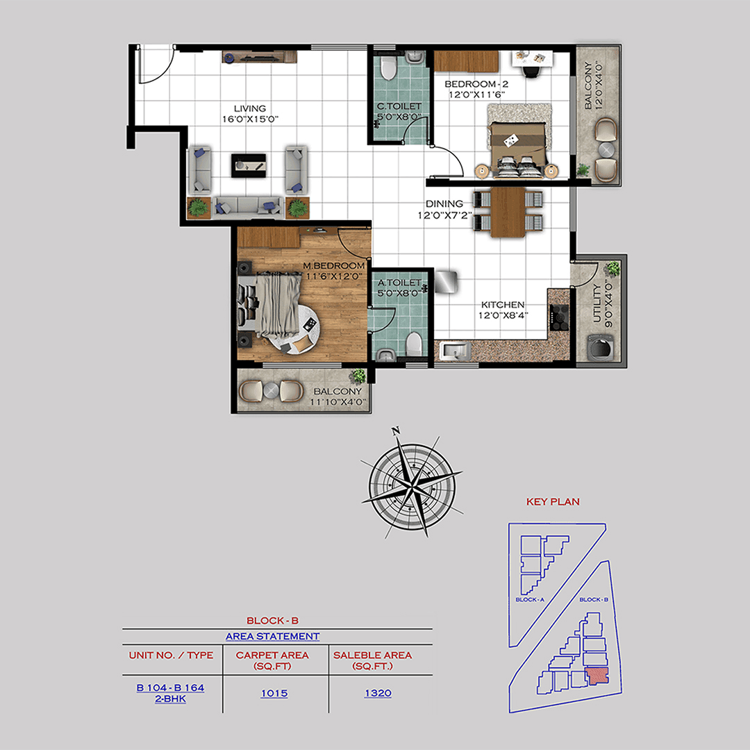 Varad by Satyam Unit plan - 924 sq.ft.