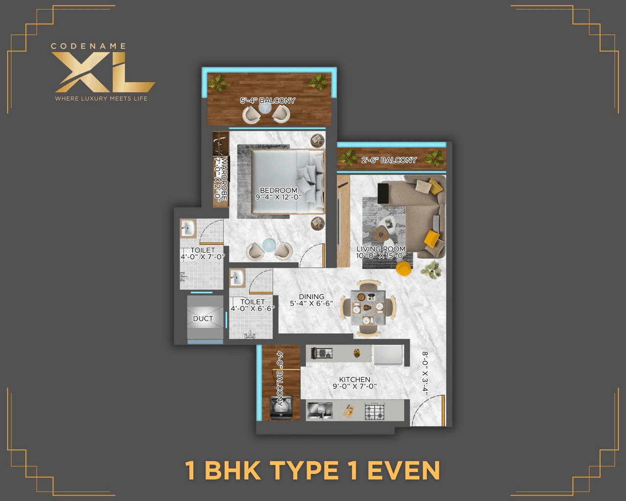 Unit plan - 555 sq.ft.