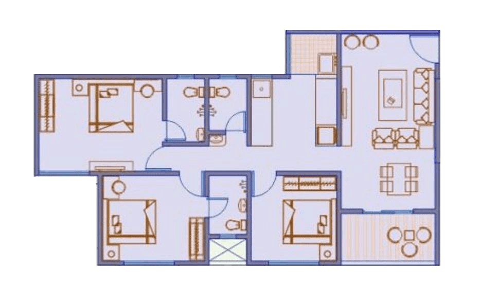 SPB Palaash Aayush Unit plan - 760 sq.ft.