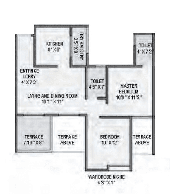 Neuleaf Tech D Unit plan - 754 sq.ft.