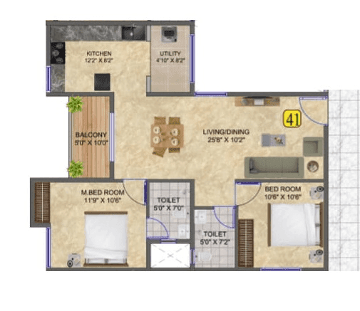 DS Max Skysisira Unit plan - 792 sq.ft.